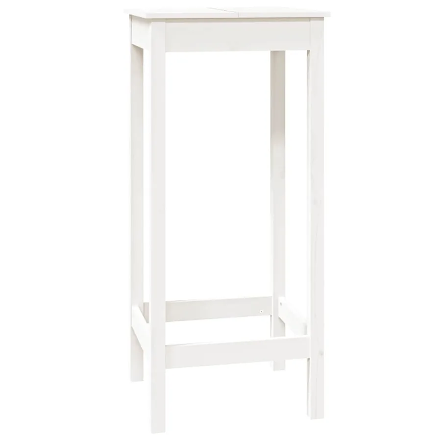 Table de bar blanc 50x50x110 cm bois massif de pin - 2