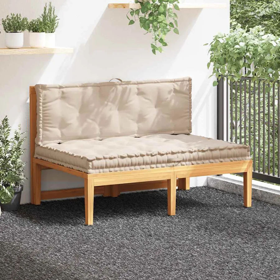 Coussins de plancher de palette lot de 2 Coton Beige