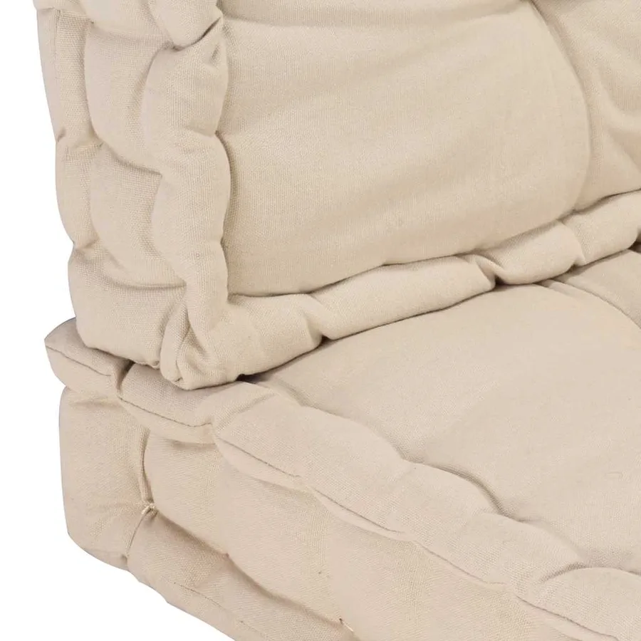 Coussins de plancher de palette lot de 2 Coton Beige - 10