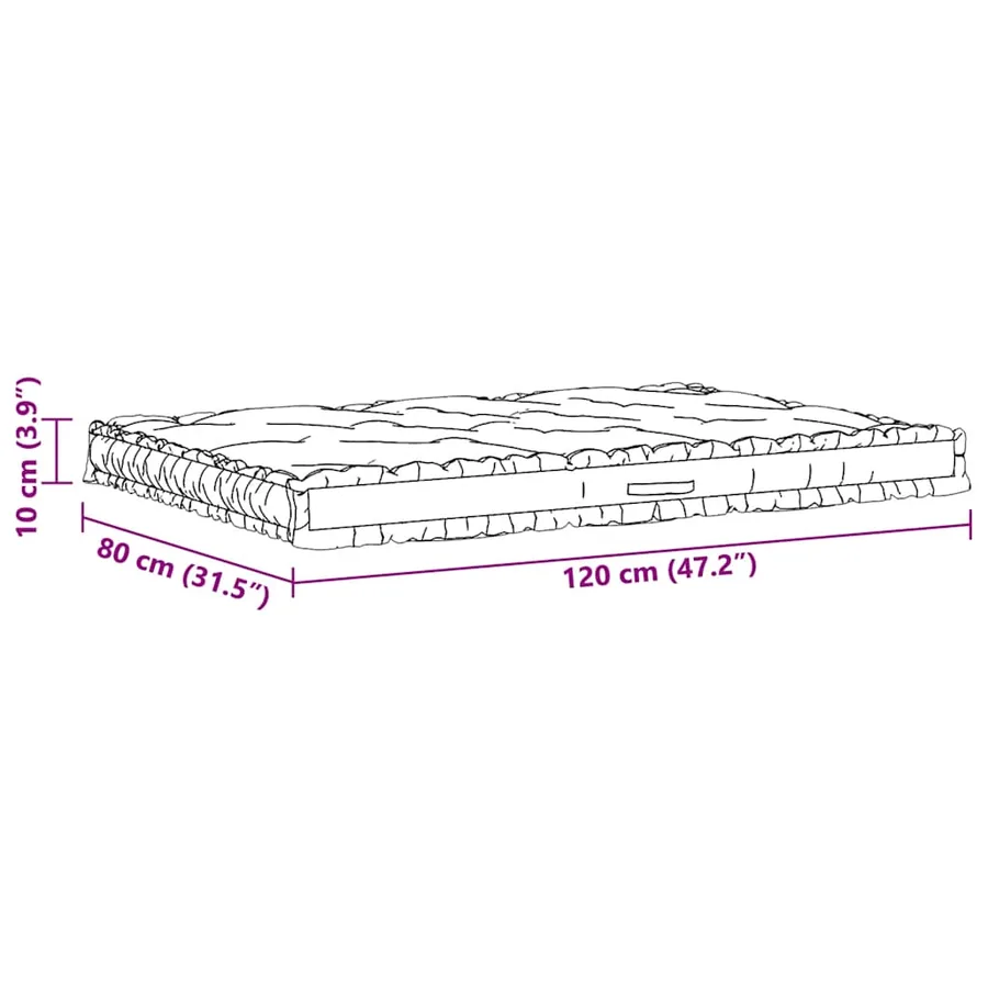 Coussins de plancher de palette lot de 2 Coton Beige - 12
