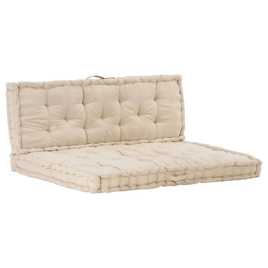 Coussins de plancher de palette lot de 2 Coton Beige - 2