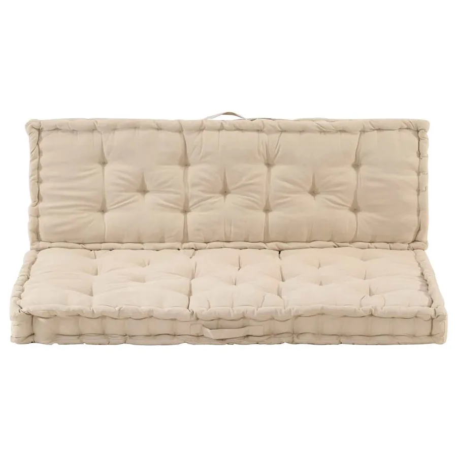 Coussins de plancher de palette lot de 2 Coton Beige - 3