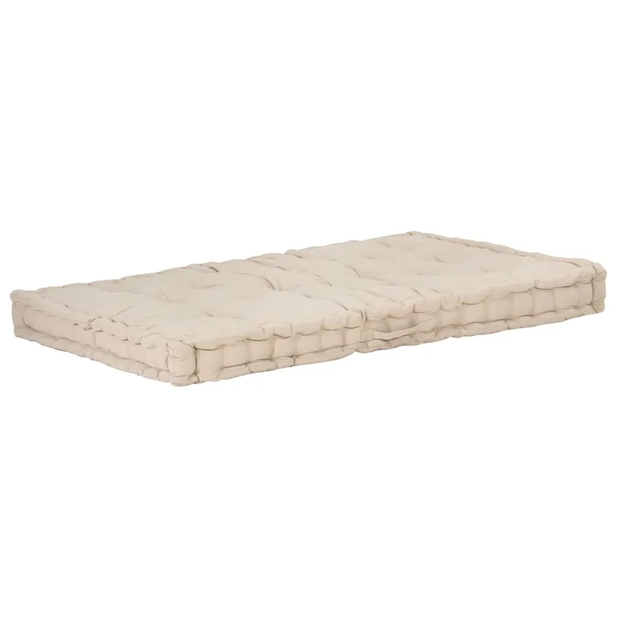 Coussins de plancher de palette lot de 2 Coton Beige - 7