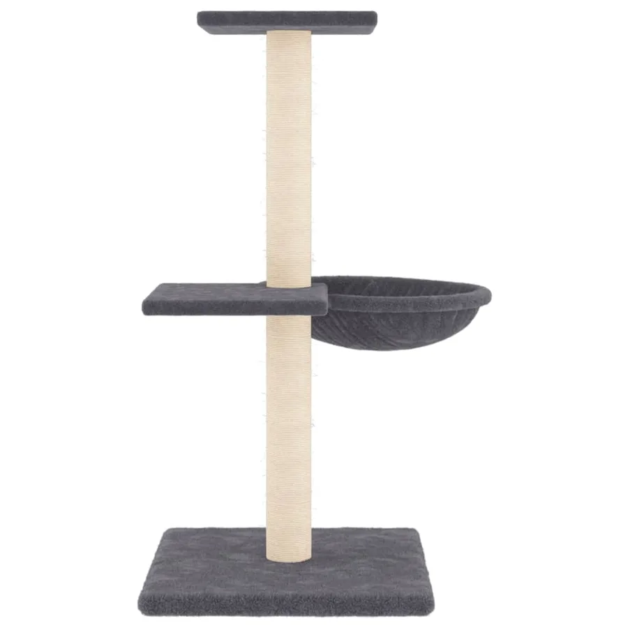 Arbre à chat avec griffoirs en sisal gris foncé 72 cm - 4