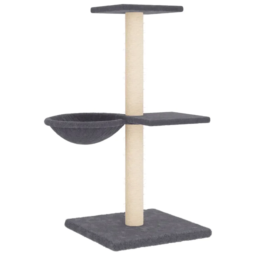 Arbre à chat avec griffoirs en sisal gris foncé 72 cm - 5