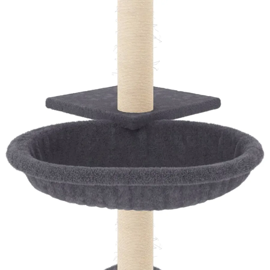 Arbre à chat avec griffoirs en sisal gris foncé 72 cm - 6