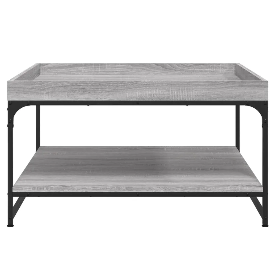 Table basse sonoma gris 80x80x45 cm bois d'ingénierie et fer - 4