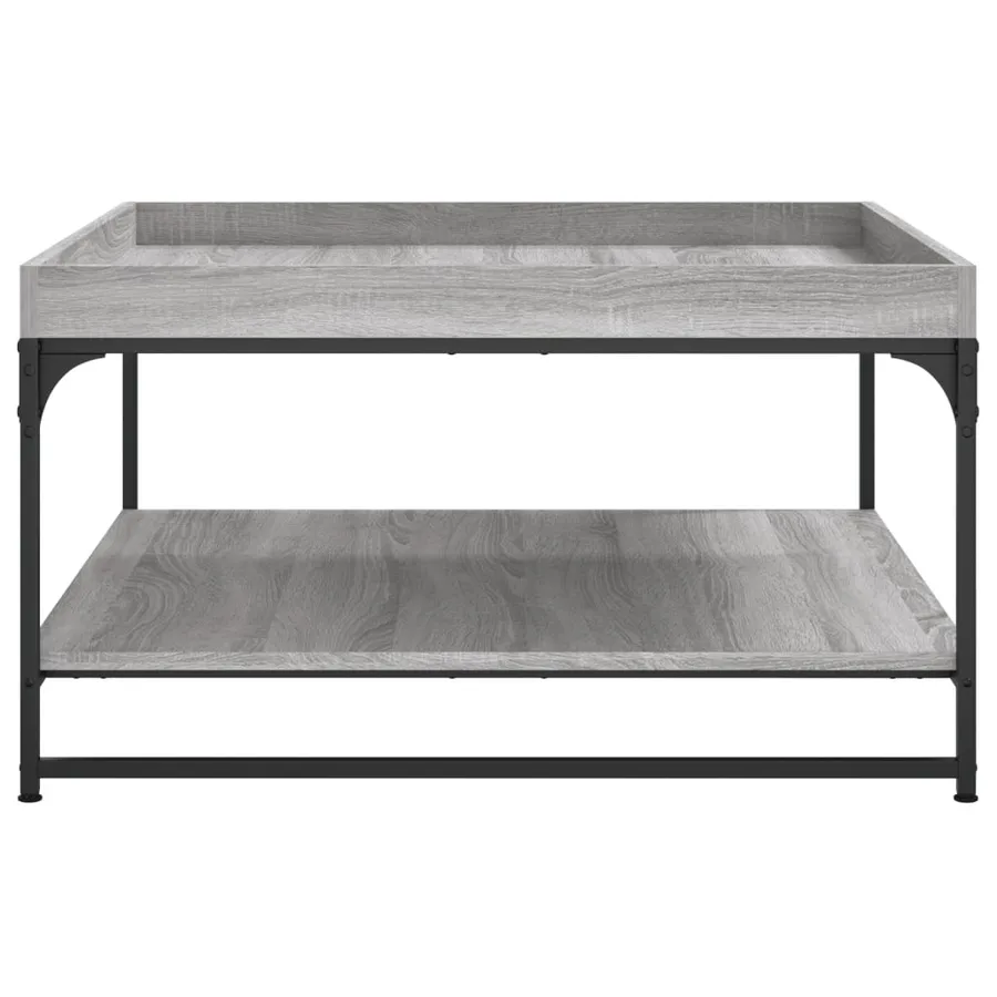 Table basse sonoma gris 80x80x45 cm bois d'ingénierie et fer - 5