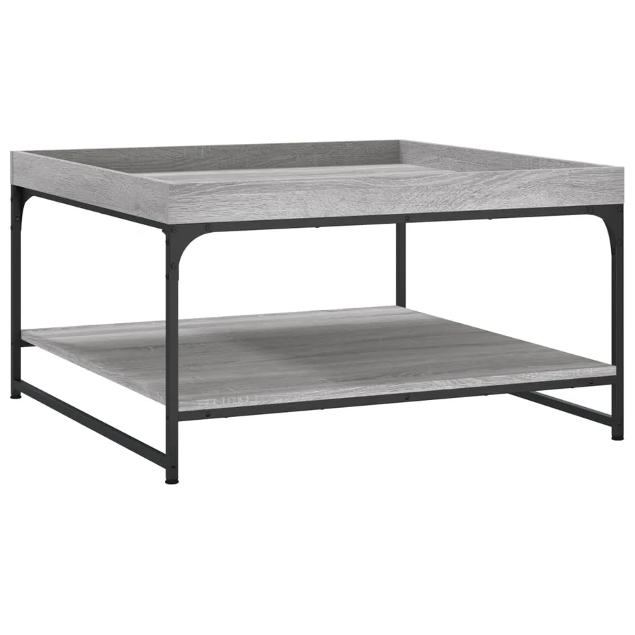Table basse sonoma gris 80x80x45 cm bois d'ingénierie et fer - 6