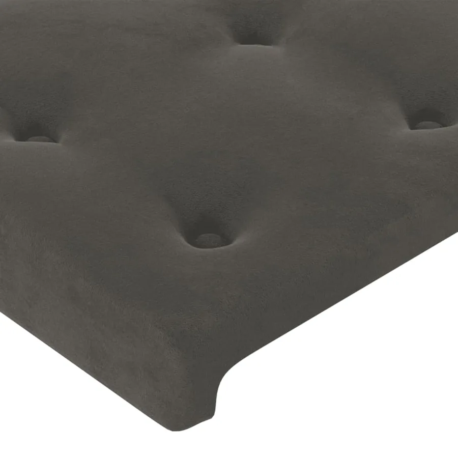 Cadre de lit sans matelas gris foncé 100x200 cm velours - 10