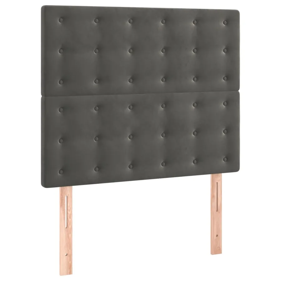 Cadre de lit sans matelas gris foncé 100x200 cm velours - 8