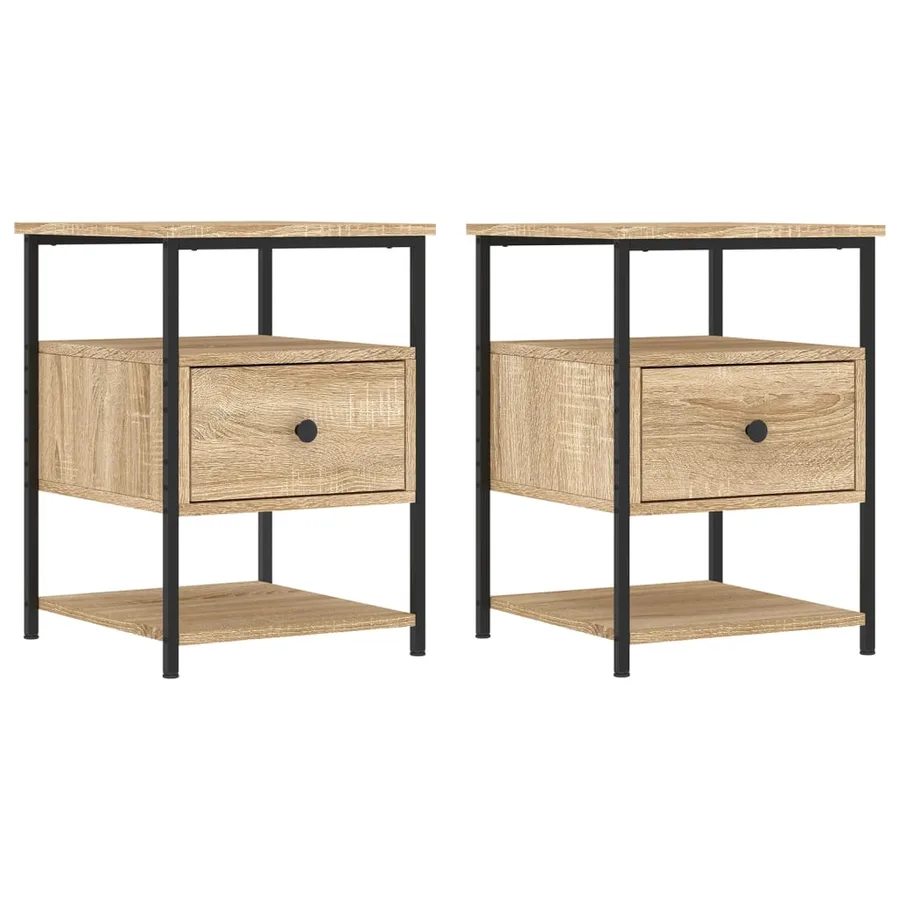 Tables de chevet 2 pcs chêne sonoma 40x42x56 cm bois ingénierie - 2