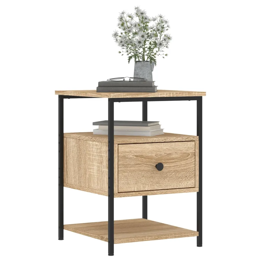 Tables de chevet 2 pcs chêne sonoma 40x42x56 cm bois ingénierie - 4