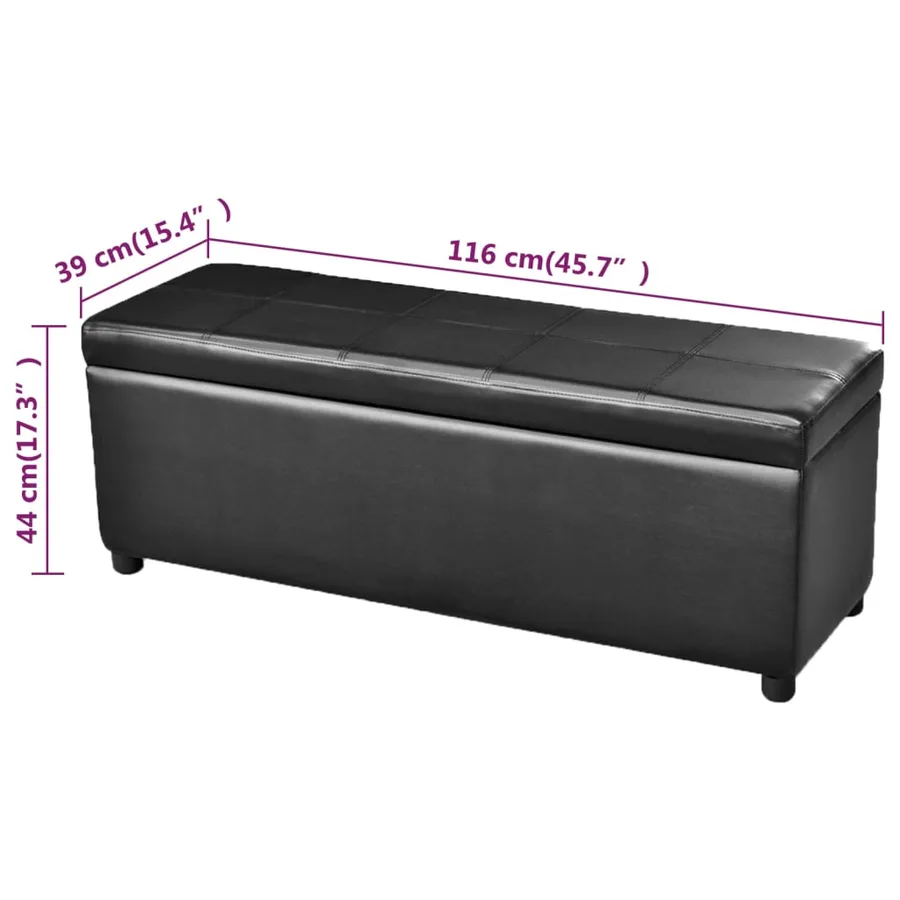 Banc long de rangement Bois Noir - 6