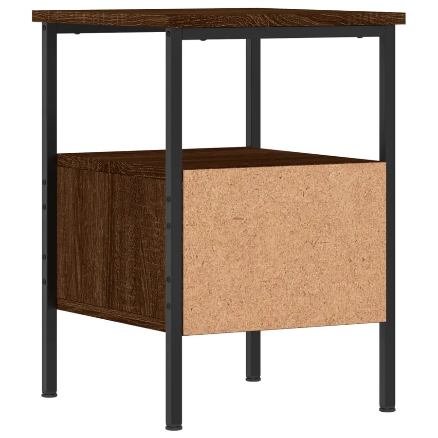 Table de chevet chêne marron 34x36x50 cm bois d'ingénierie - 5