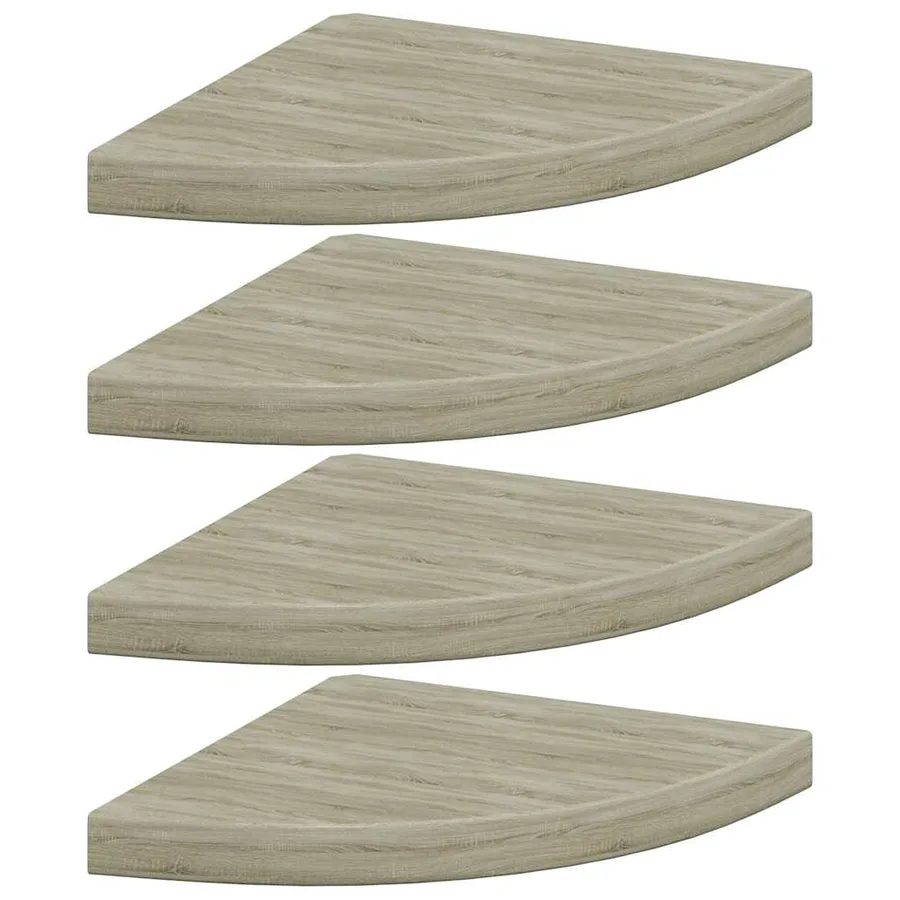 Étagères d'angle flottantes 4 pcs chêne 35x35x3,8 cm MDF - 2