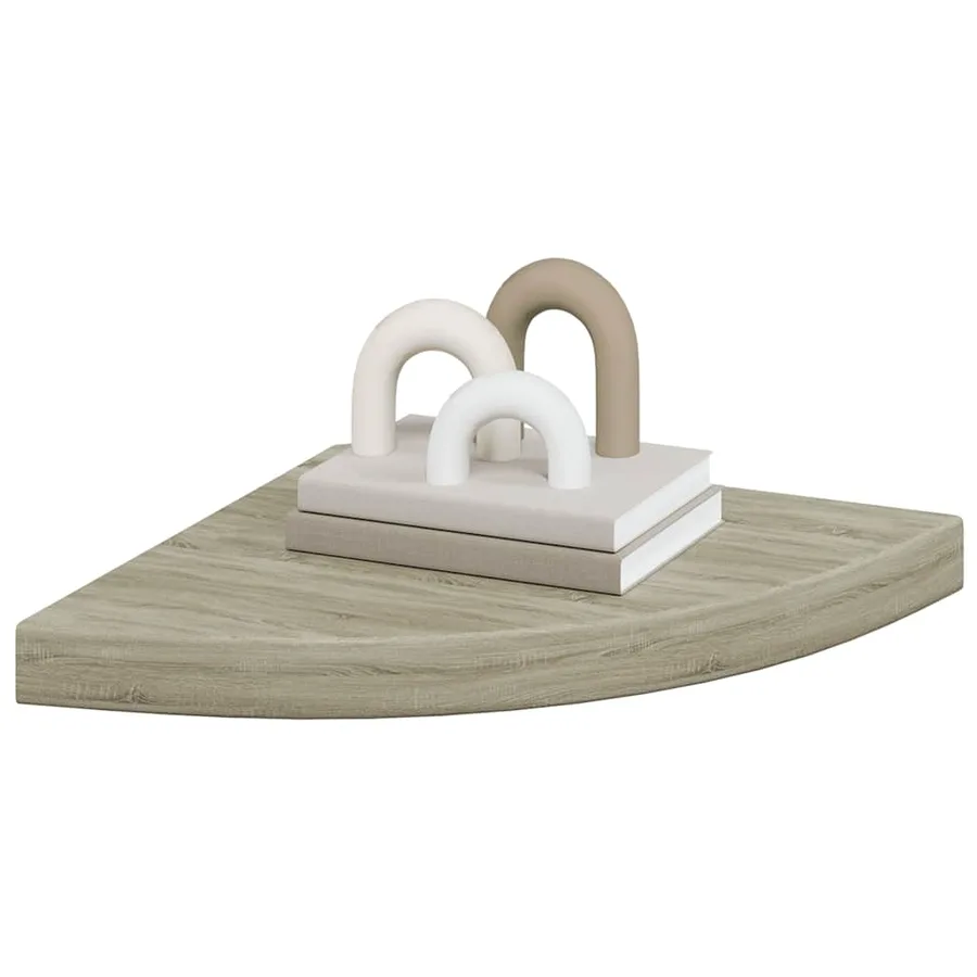 Étagères d'angle flottantes 4 pcs chêne 35x35x3,8 cm MDF - 4