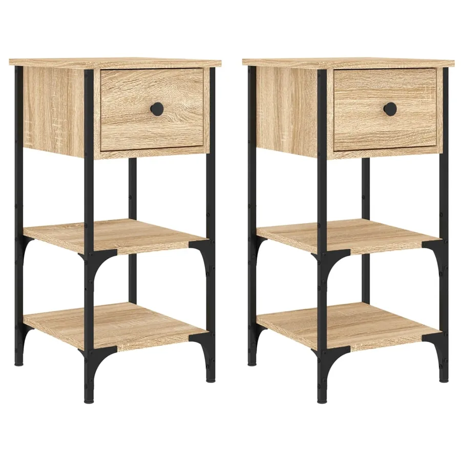 Tables de chevet 2 pcs chêne sonoma 34x36x70 cm bois ingénierie - 2