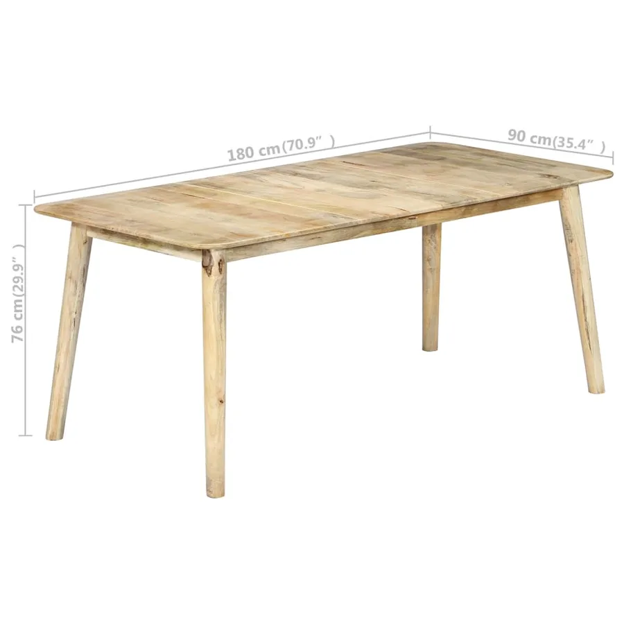 Table de salle à manger 180x90x76 cm Bois de manguier massif - 7