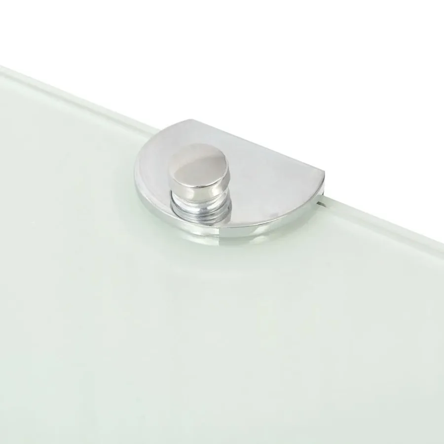 Étagère de coin avec supports chromés Verre Blanc 25 x 25 cm - 5