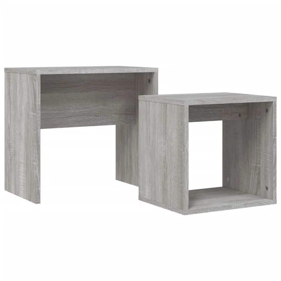 Tables basses gigognes 2 pcs sonoma gris bois d'ingénierie - 2
