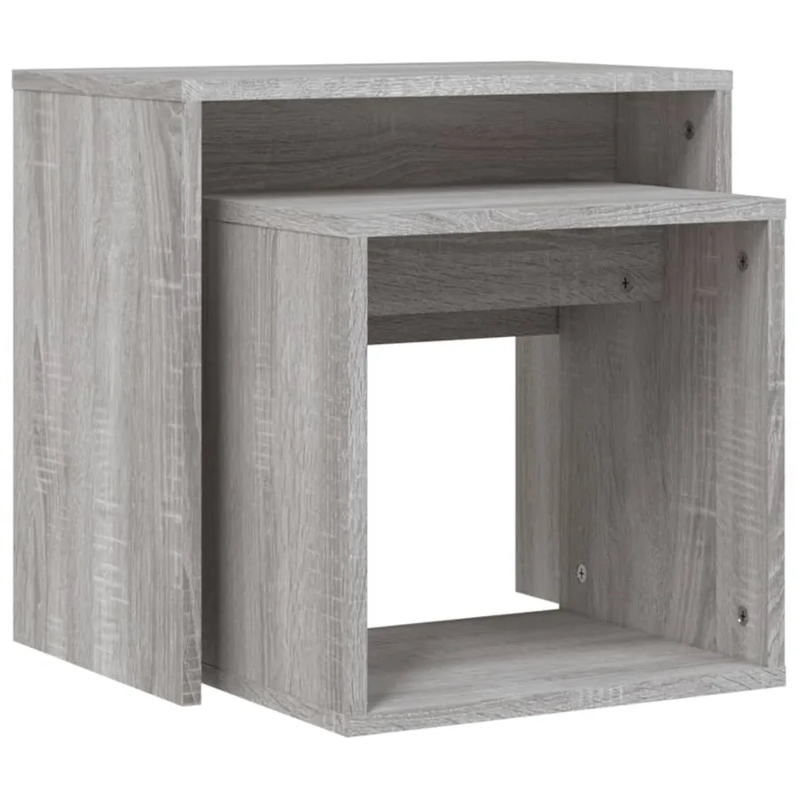 Tables basses gigognes 2 pcs sonoma gris bois d'ingénierie - 7