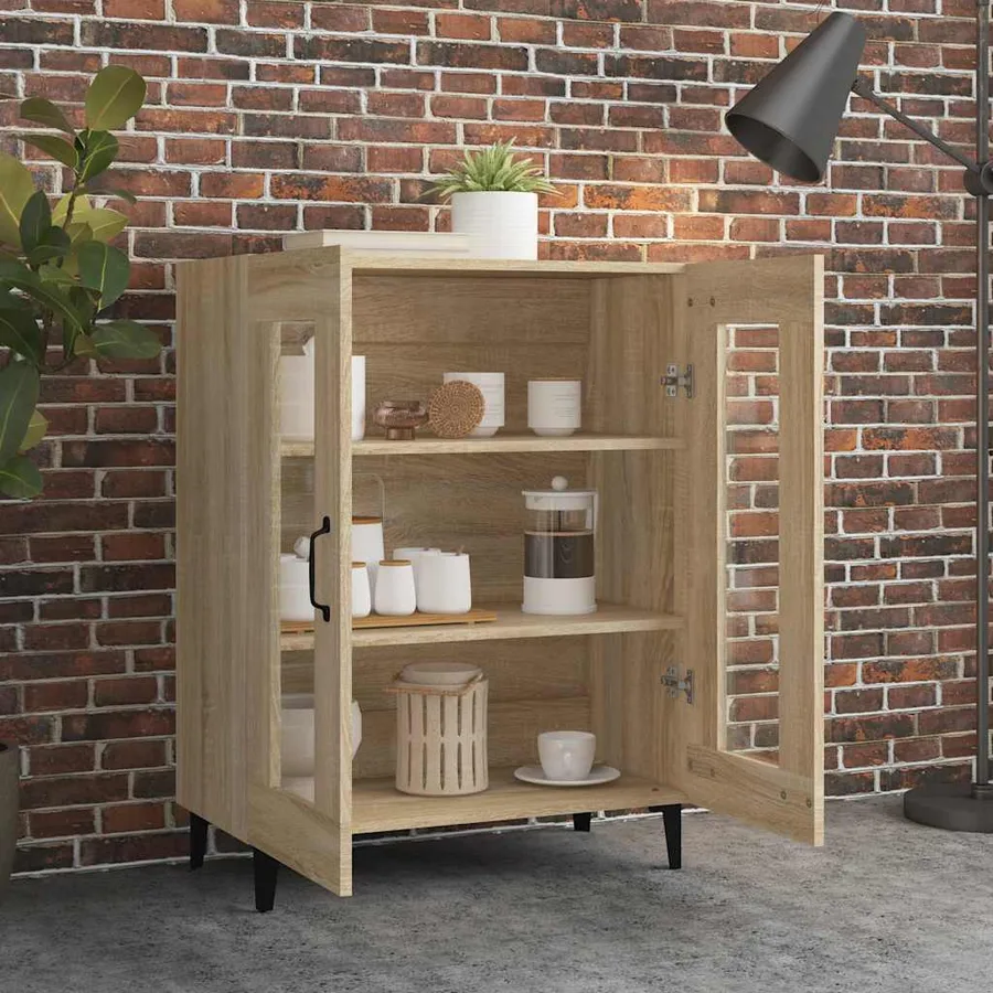 Buffet chêne sonoma 69,5x34x90 cm bois d'ingénierie - 3