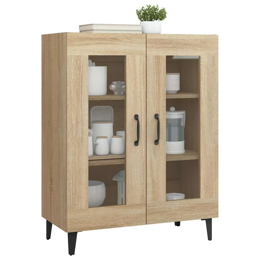 Buffet chêne sonoma 69,5x34x90 cm bois d'ingénierie - 4