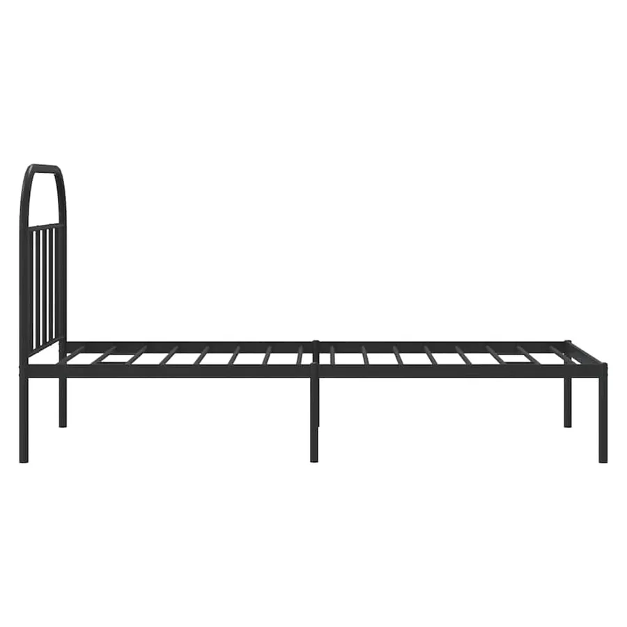 Cadre de lit métal sans matelas avec tête de lit noir 90x200 cm - 7