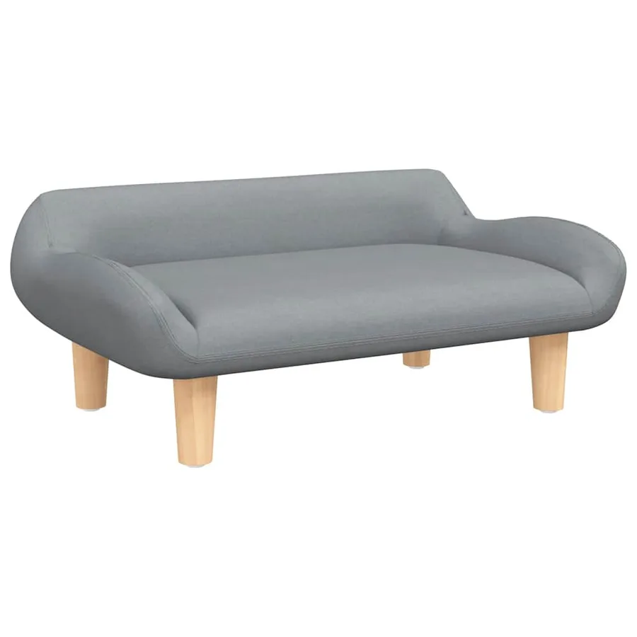 Lit pour chien gris clair 70x40x24 cm tissu - 2