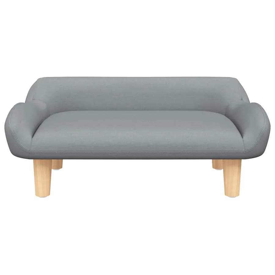 Lit pour chien gris clair 70x40x24 cm tissu - 3