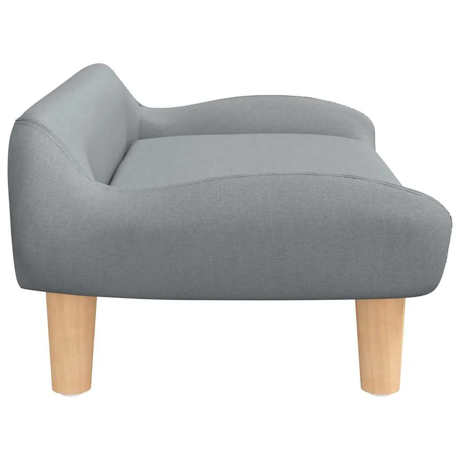 Lit pour chien gris clair 70x40x24 cm tissu - 4