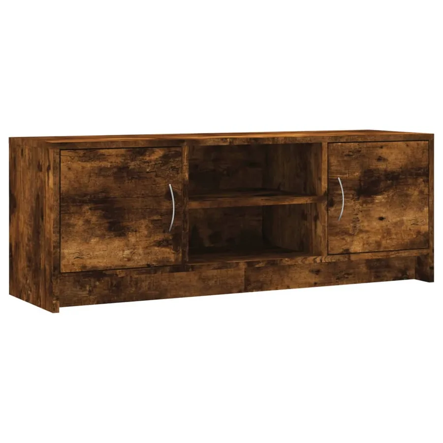 Meuble TV chêne fumé 102x30x37,5 cm bois d'ingénierie - 2