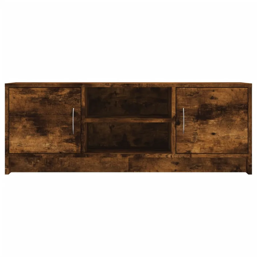 Meuble TV chêne fumé 102x30x37,5 cm bois d'ingénierie - 5
