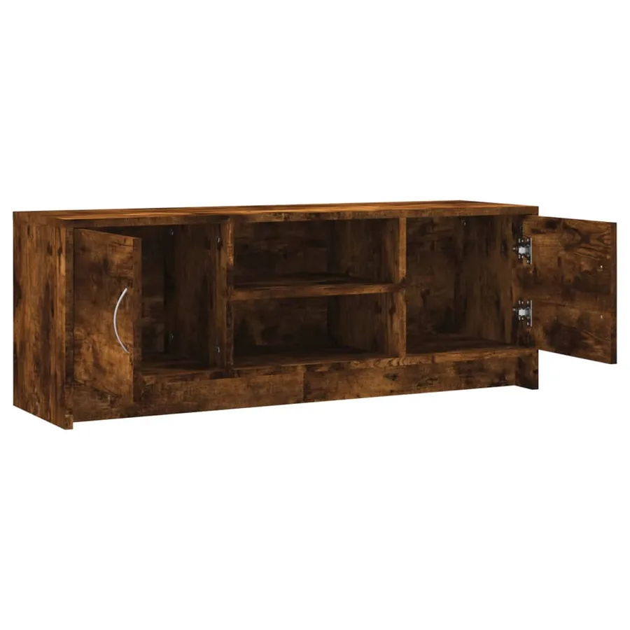 Meuble TV chêne fumé 102x30x37,5 cm bois d'ingénierie - 6