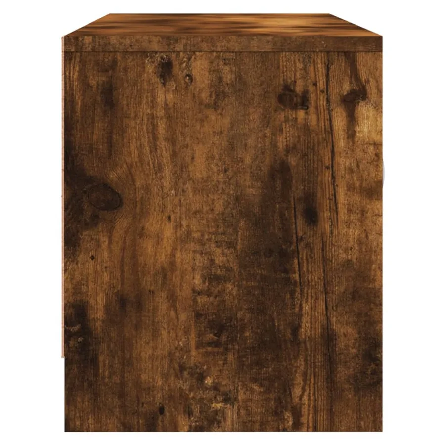 Meuble TV chêne fumé 102x30x37,5 cm bois d'ingénierie - 7