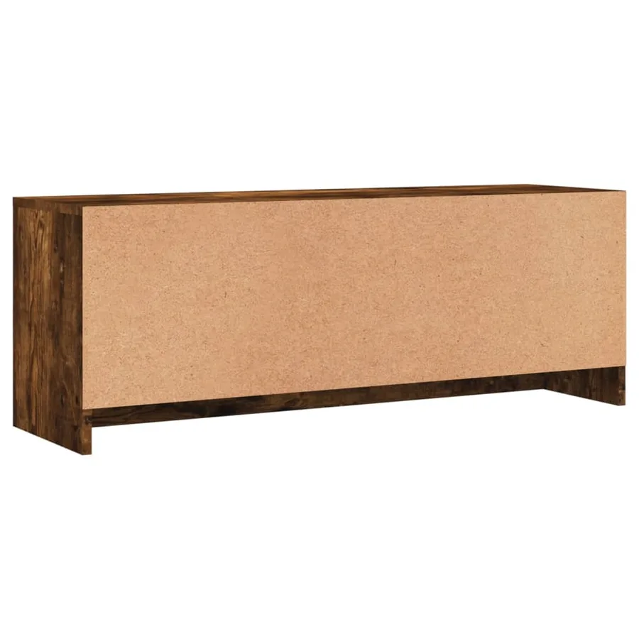 Meuble TV chêne fumé 102x30x37,5 cm bois d'ingénierie - 8