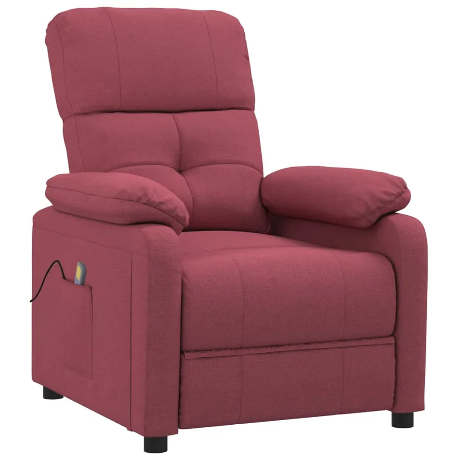 Fauteuil de massage Rouge bordeaux Tissu - 2