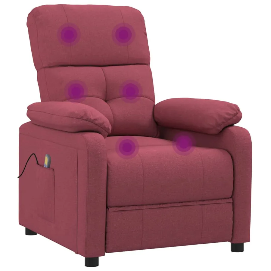 Fauteuil de massage Rouge bordeaux Tissu - 6