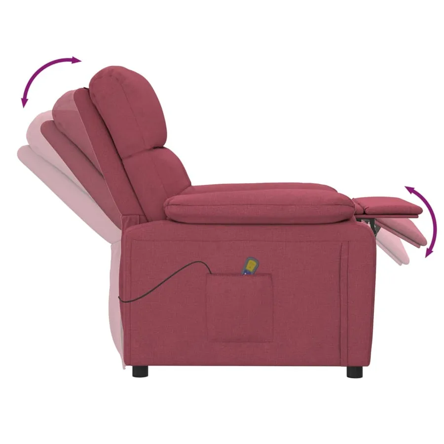 Fauteuil de massage Rouge bordeaux Tissu - 7
