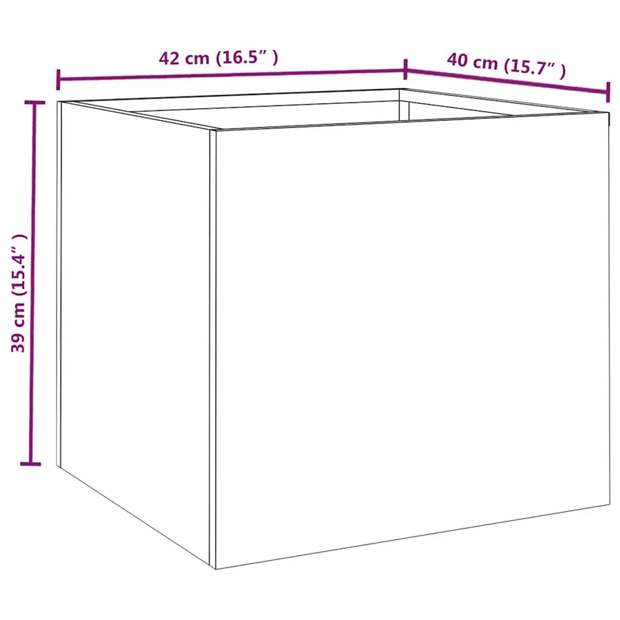 Jardinières 2 pcs 42x40x39 cm acier corten - 12