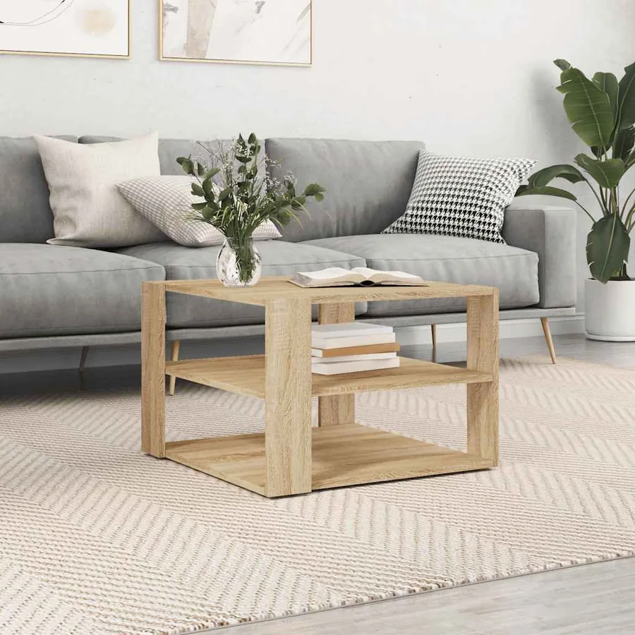 Table basse chêne sonoma 58x58x40 cm bois d'ingénierie