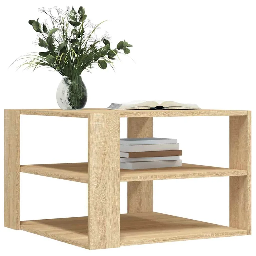 Table basse chêne sonoma 58x58x40 cm bois d'ingénierie - 3