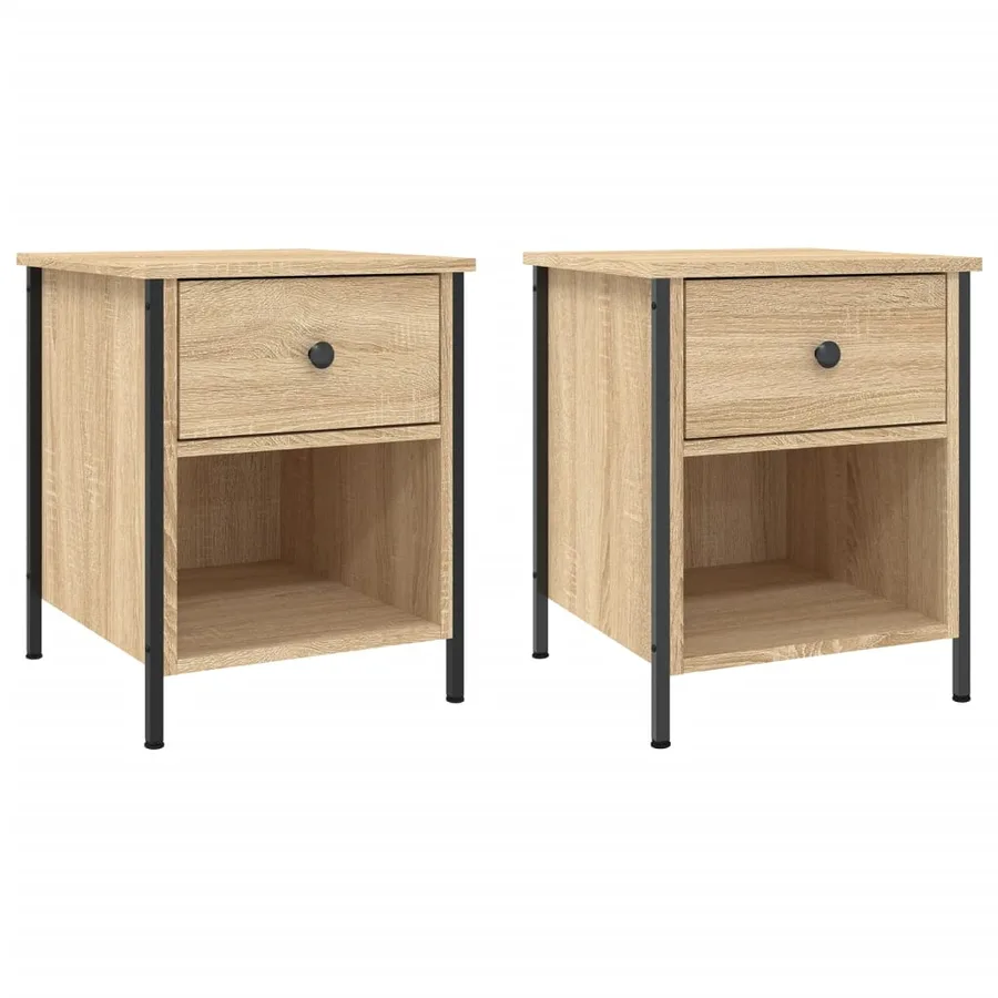 Tables de chevet 2 pcs chêne sonoma 40x42x50 cm bois ingénierie - 2