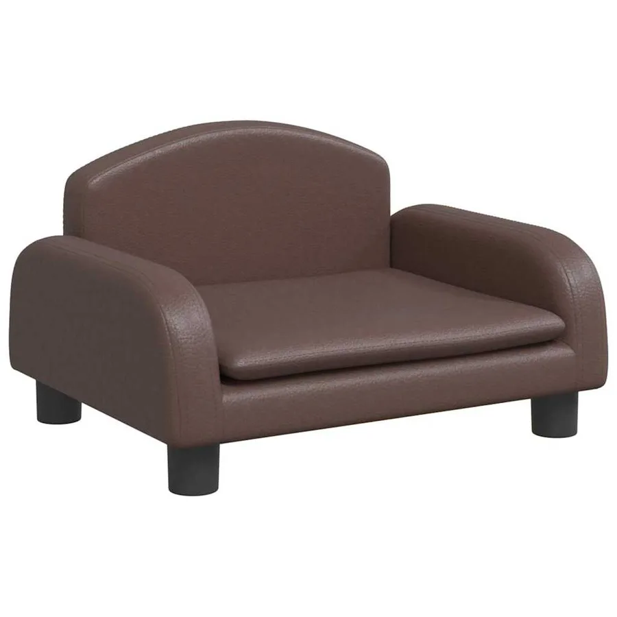 Lit pour chien marron 50x40x30 cm similicuir - 2