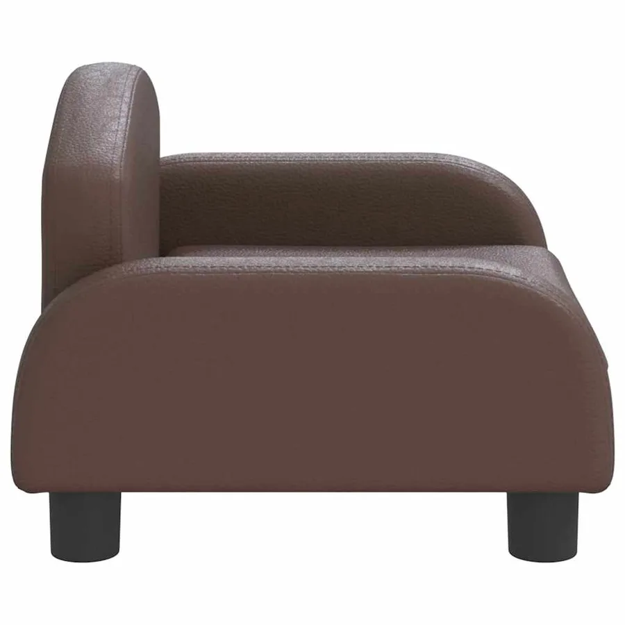 Lit pour chien marron 50x40x30 cm similicuir - 4