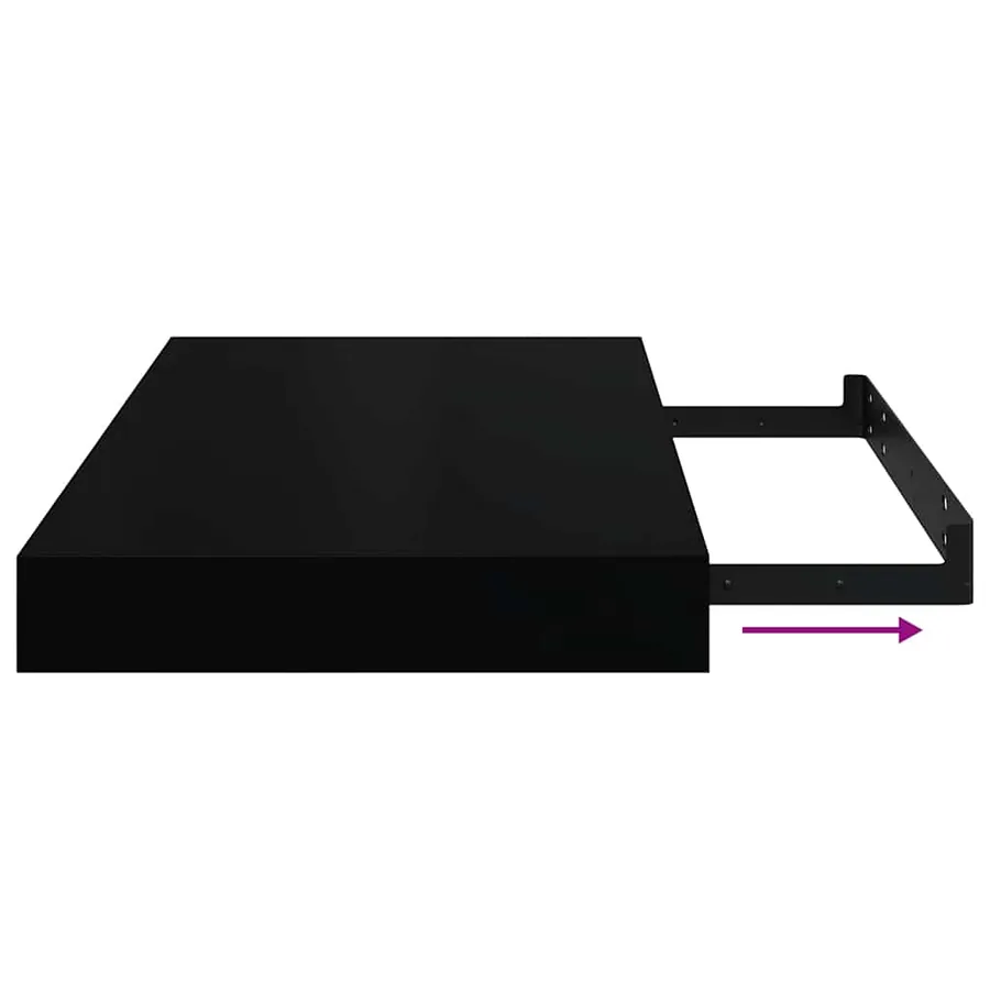 Étagère murale flottante noir 40x23,5x3,8 cm MDF - 10