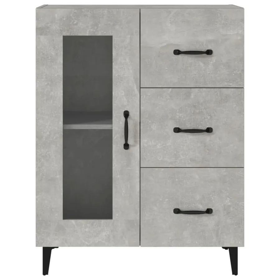 Buffet gris béton 69,5x34x90 cm bois d'ingénierie - 6