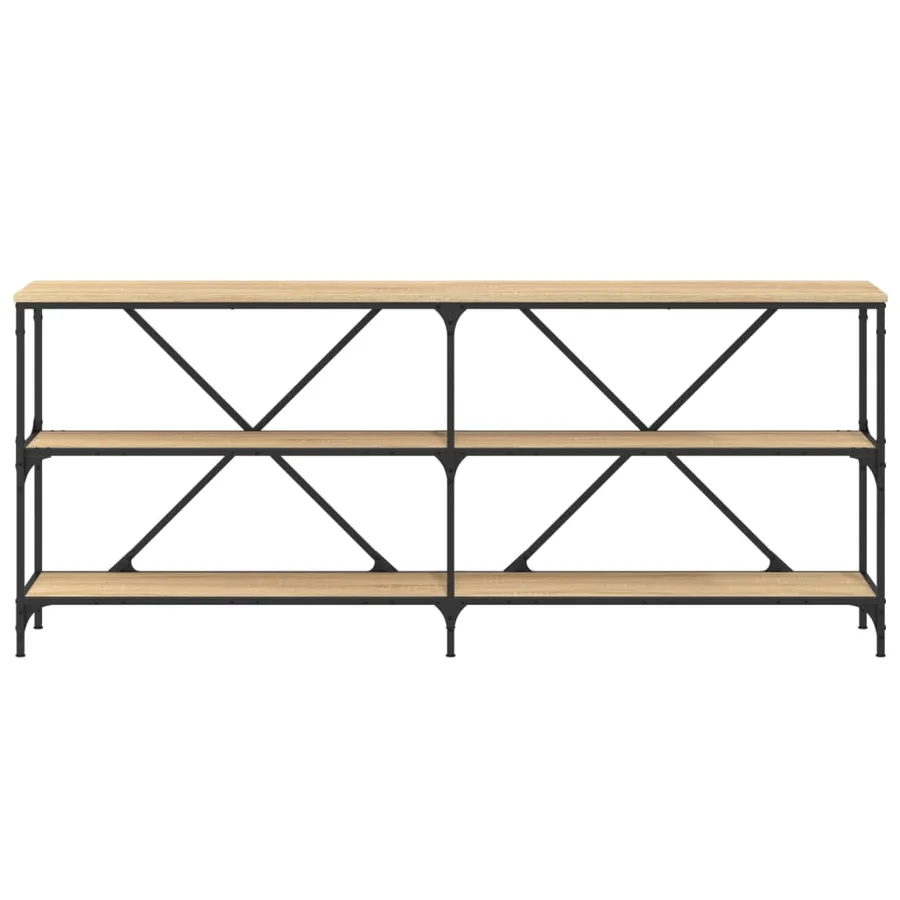 Table console chêne sonoma 180x30x75cm bois d'ingénierie et fer - 4