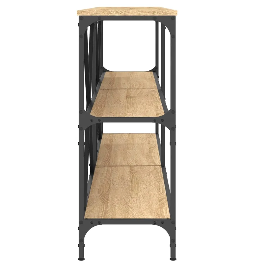 Table console chêne sonoma 180x30x75cm bois d'ingénierie et fer - 5